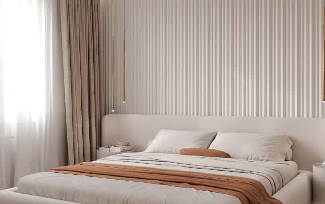 Дизайн и ремонт квартиры в ЖК Эмеральд в стиле бионика. Мастер-спальня, фото 3