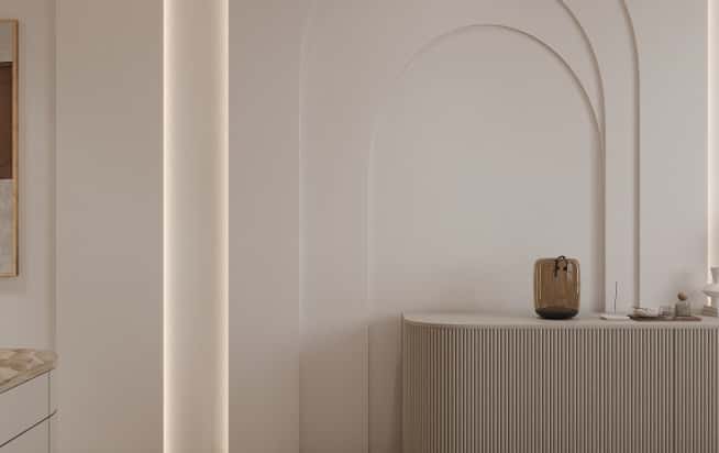 Дизайн и ремонт квартиры в ЖК Эмеральд в стиле бионика. Мастер-спальня, фото 6