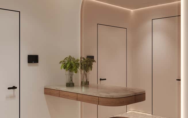 Дизайн и ремонт квартиры в ЖК Эмеральд в стиле бионика. Прихожая и коридор, фото 2