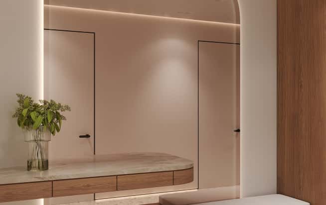 Дизайн и ремонт квартиры в ЖК Эмеральд в стиле бионика. Прихожая и коридор, фото 3