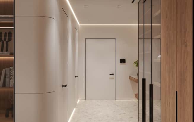 Дизайн и ремонт квартиры в ЖК Эмеральд в стиле бионика. Прихожая и коридор, фото 6