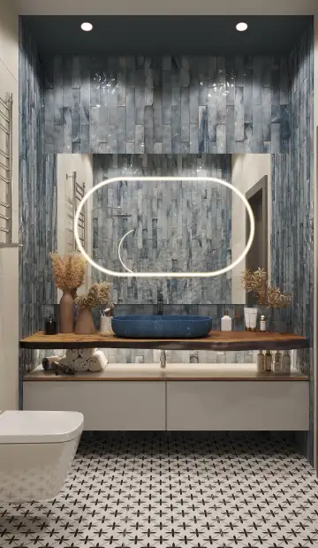 Дизайн и ремонт квартиры в ЖК «Фестиваль парк» в стиле скандинавский. Ванная (визуализация)