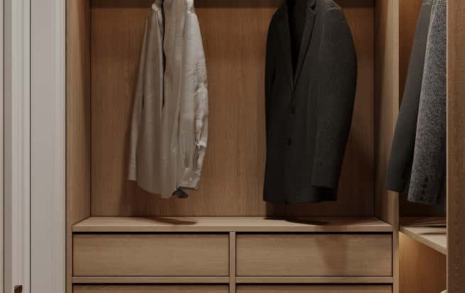 Дизайн и ремонт квартиры в ЖК Филисити в стиле современная классика. Гардеробная