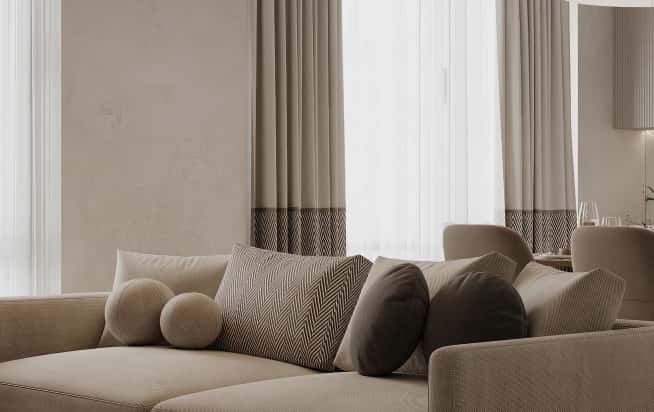 Дизайн и ремонт квартиры в ЖК Филисити в стиле современная классика. Кухня-гостиная, фото 4