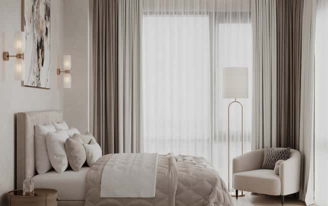 Дизайн и ремонт квартиры в ЖК Филисити в стиле современная классика. Спальня