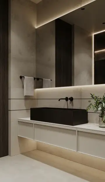 ЖК Homecity. Контрастное сочетание цветов подчёркивает форму раковины