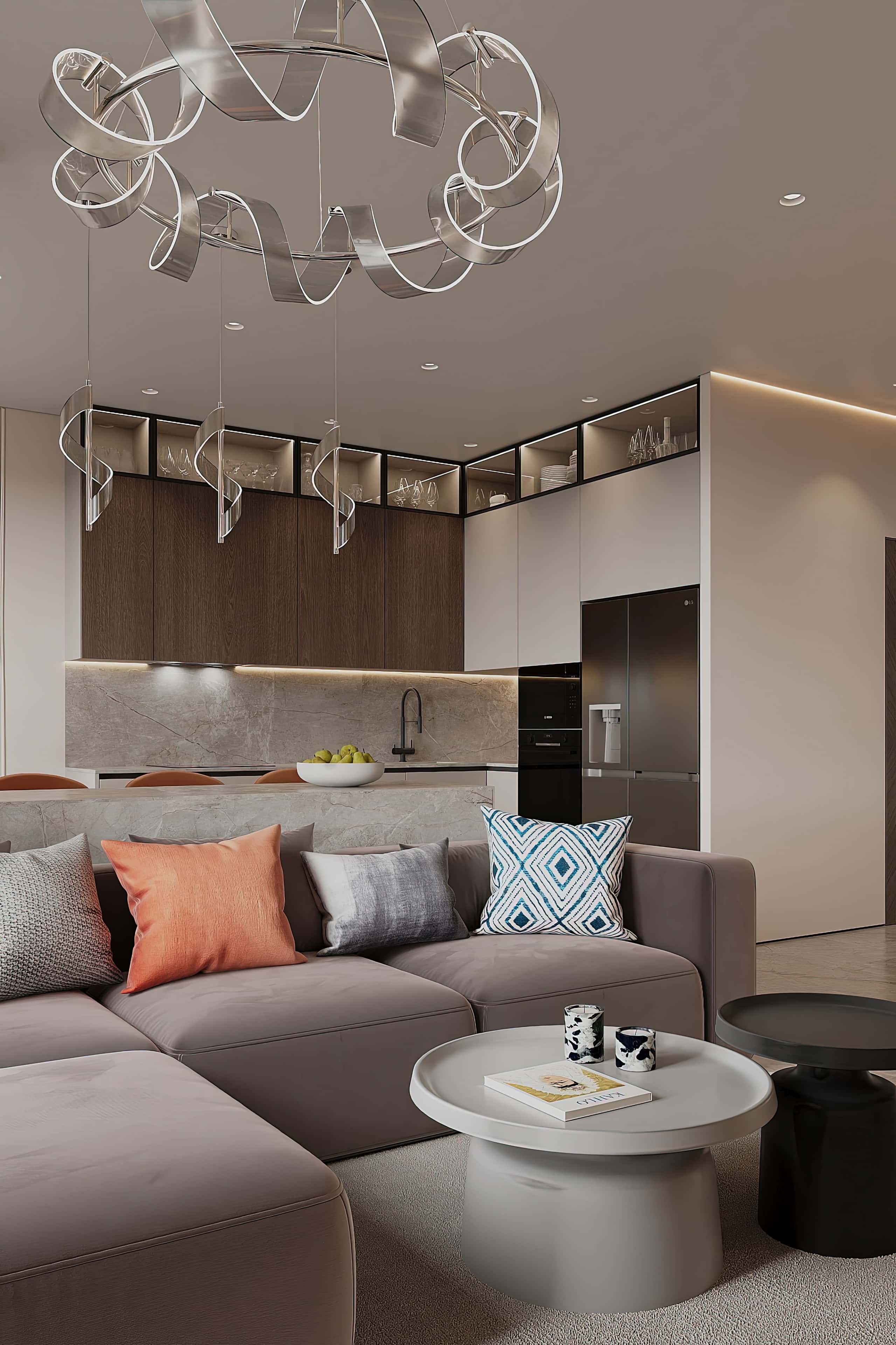 Дизайн квартиры в оттенках кофе с молоком