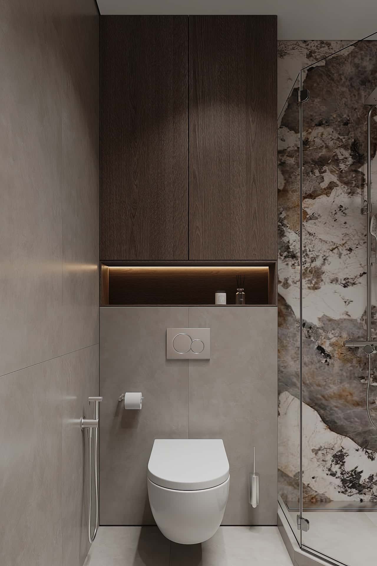 Дизайн и ремонт квартиры в ЖК iLove — Со вкусом кофе, 120 м2. Душевая, фото 2