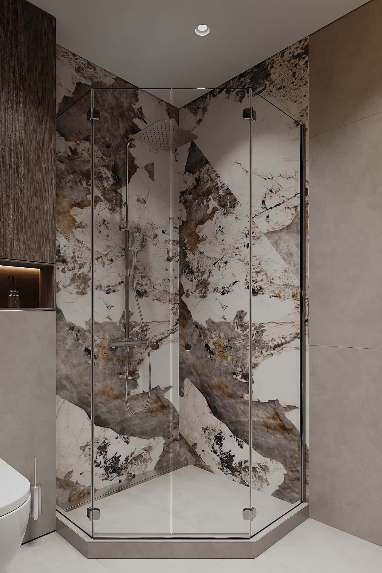 Дизайн и ремонт квартиры в ЖК iLove — Со вкусом кофе, 120 м2. Душевая, фото 3