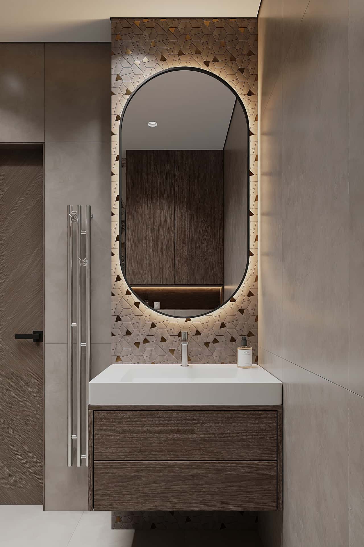 Дизайн и ремонт квартиры в ЖК iLove — Со вкусом кофе, 120 м2. Душевая