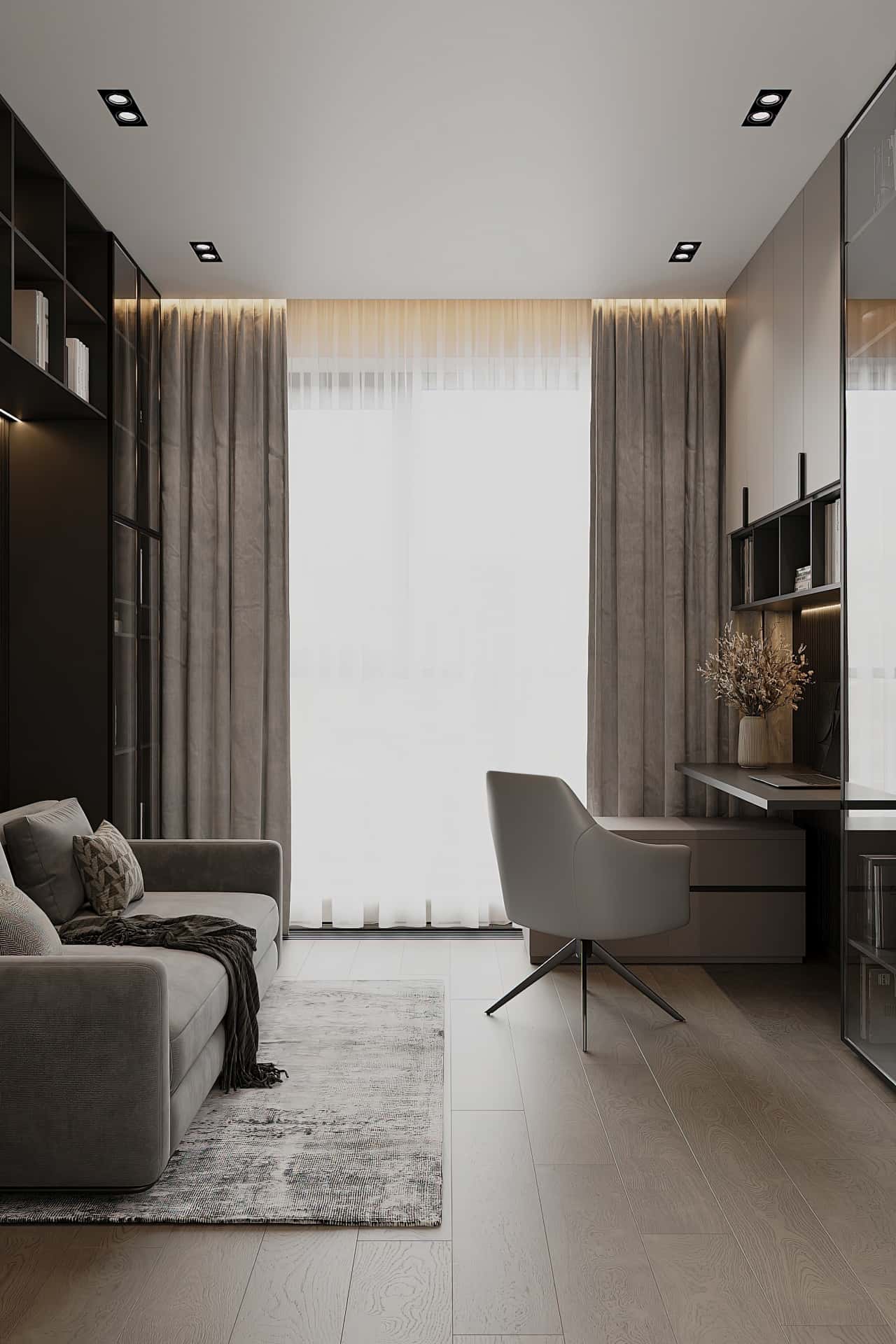 Дизайн и ремонт квартиры в ЖК iLove — Со вкусом кофе, 120 м2. Кабинет, фото 1