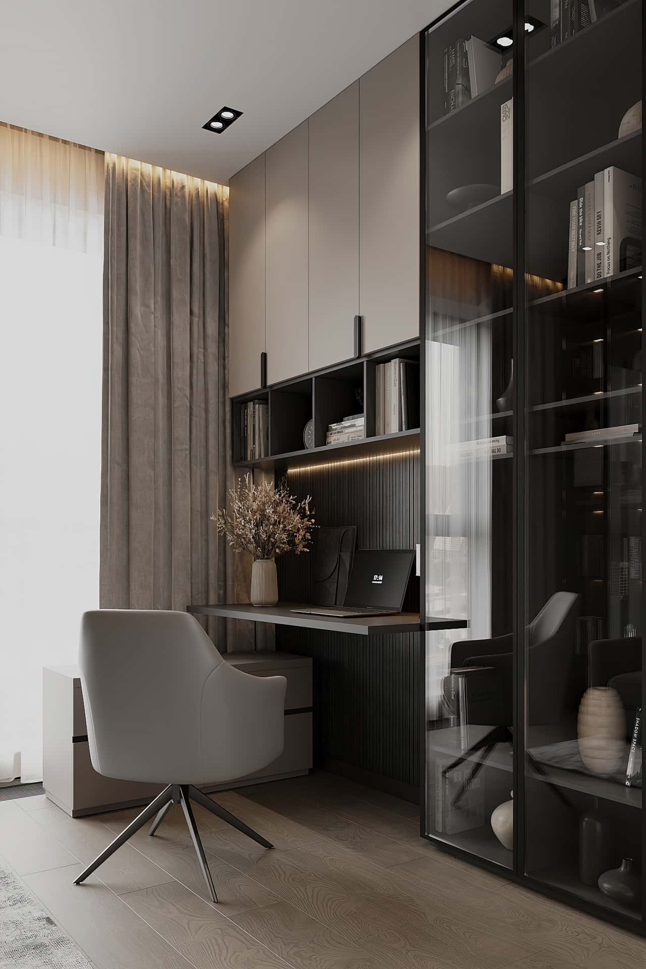 Дизайн и ремонт квартиры в ЖК iLove — Со вкусом кофе, 120 м2. Кабинет