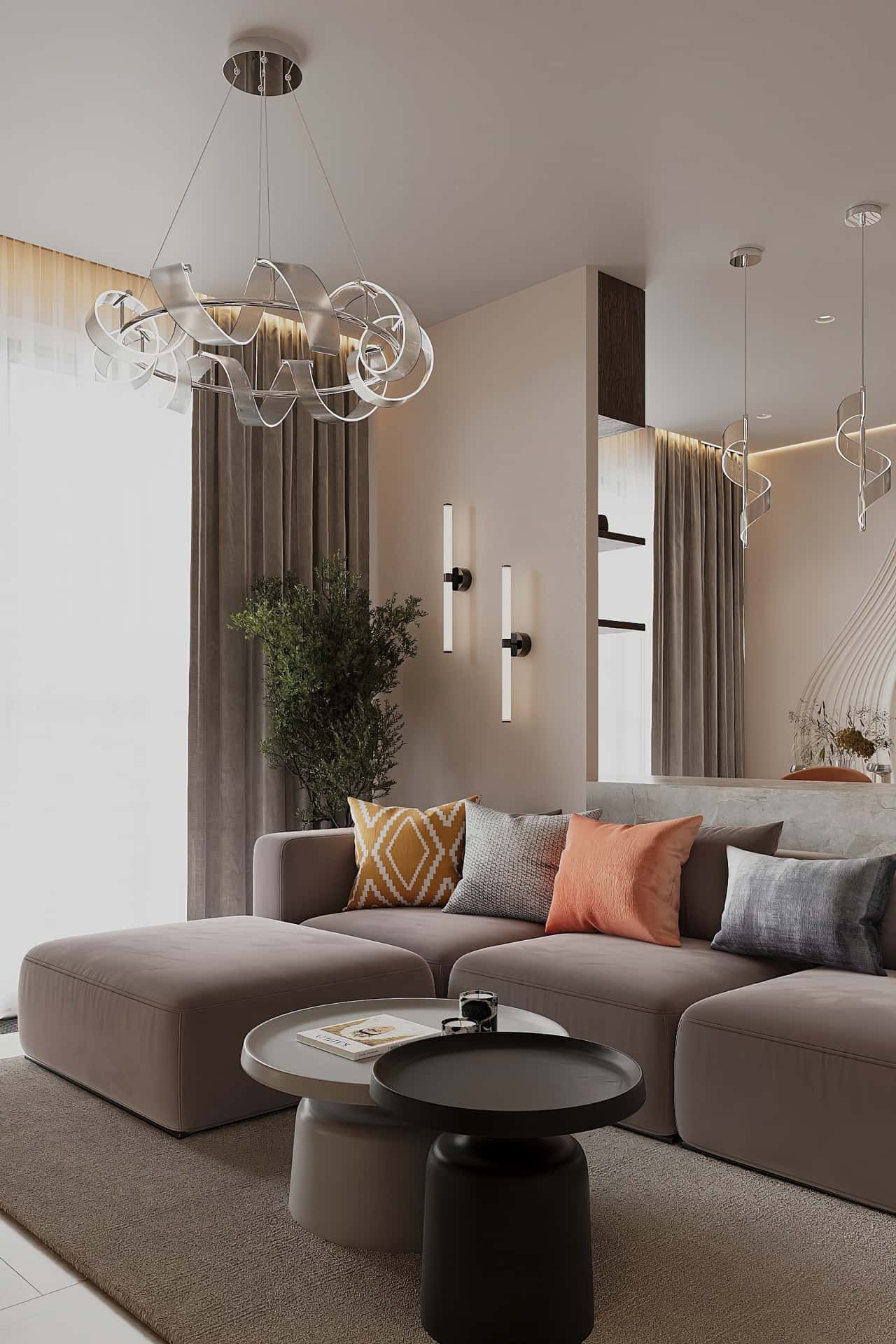 Дизайн и ремонт квартиры в ЖК iLove — Со вкусом кофе, 120 м2. Кухня-гостиная, фото 1