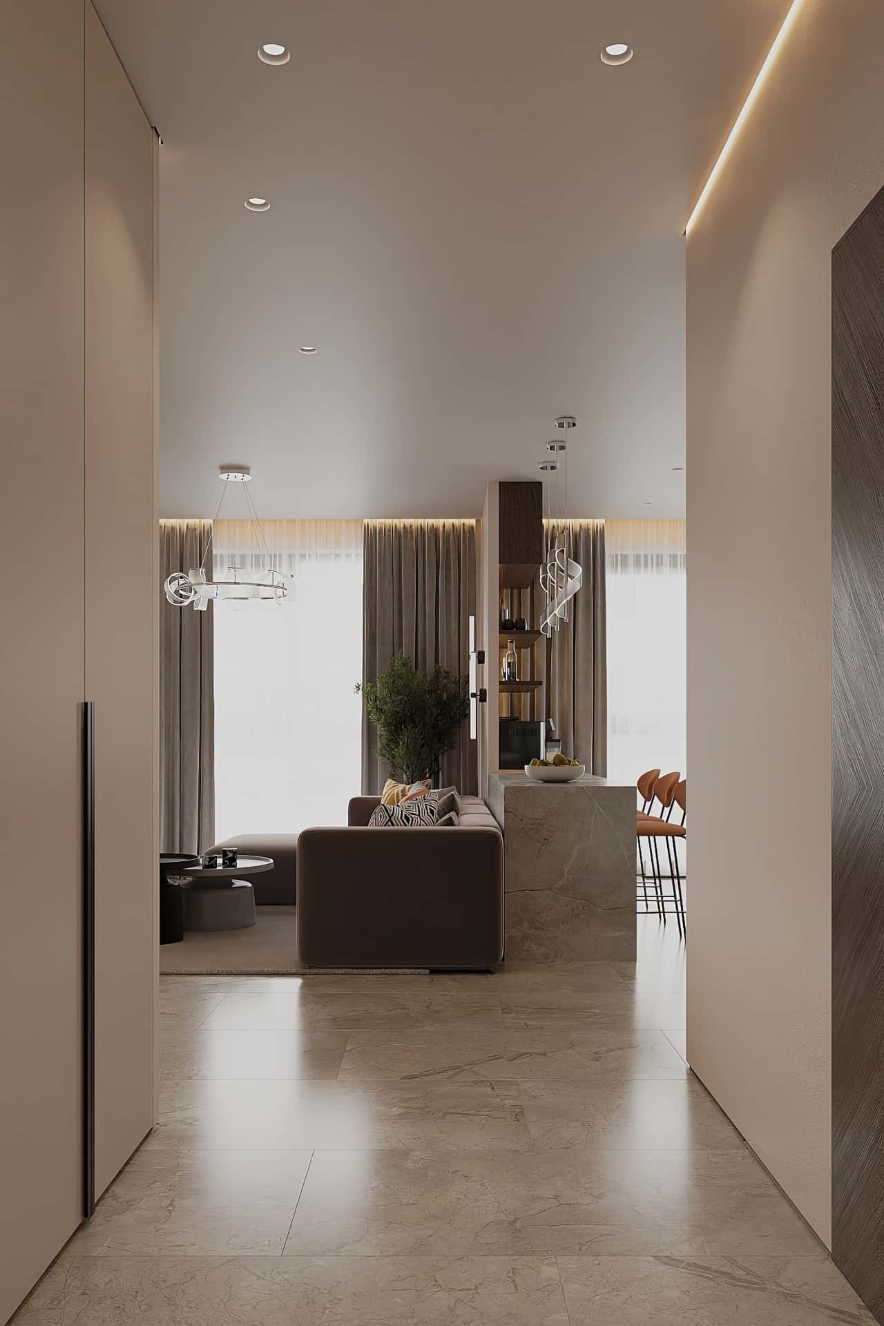 Дизайн и ремонт квартиры в ЖК iLove — Со вкусом кофе, 120 м2. Прихожая и коридор, фото 1