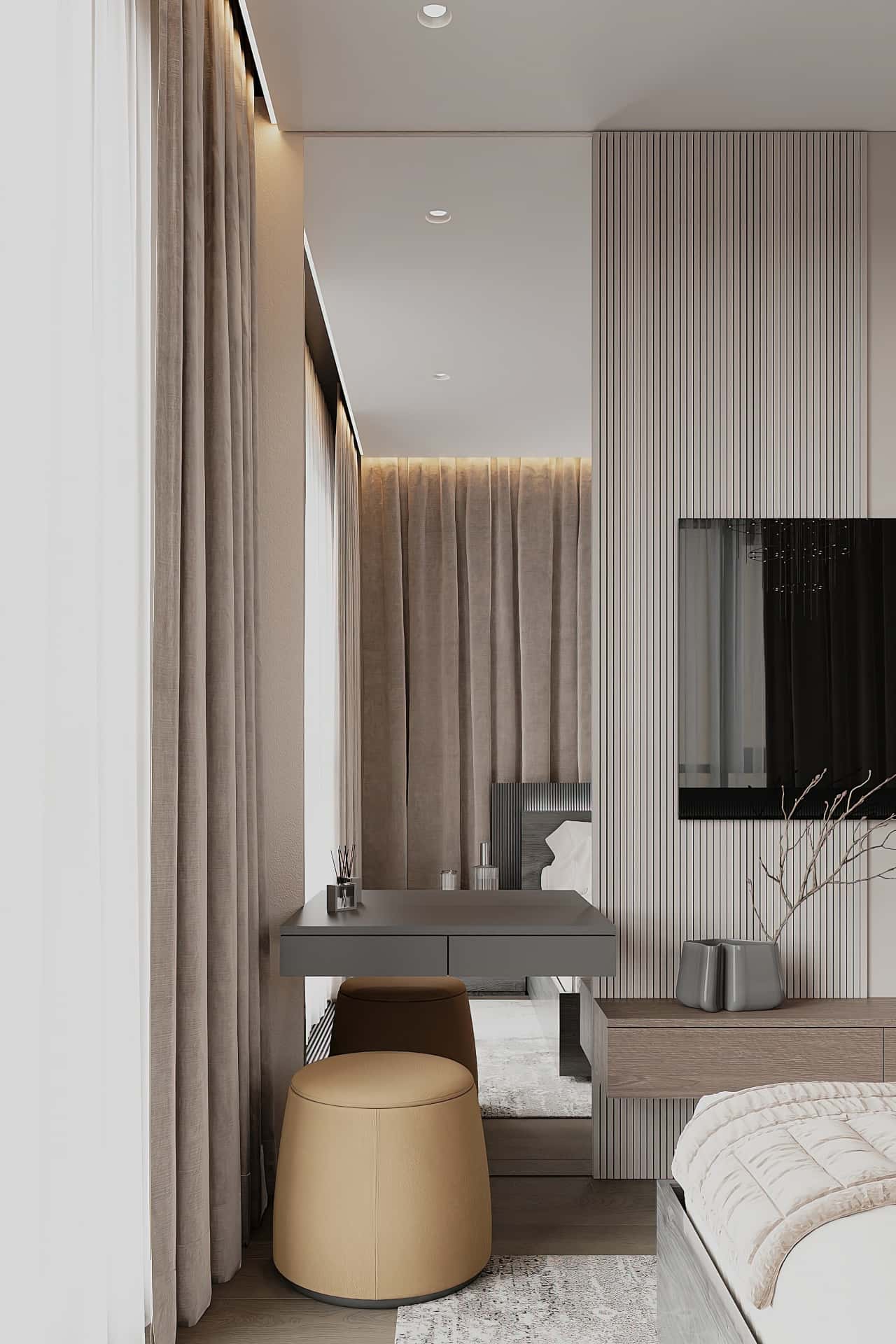 Дизайн и ремонт квартиры в ЖК iLove — Со вкусом кофе, 120 м2. Спальня, фото 2