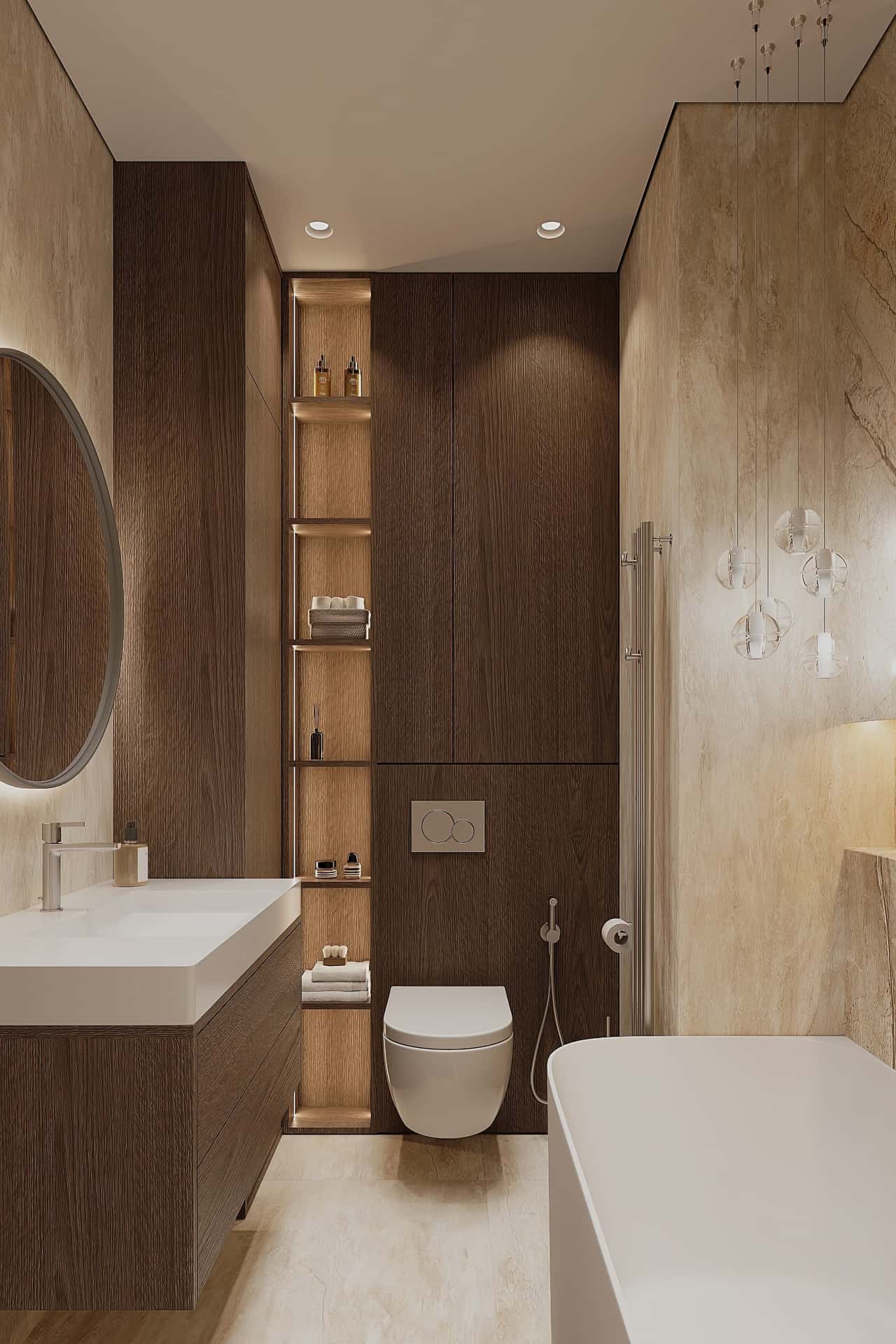 Дизайн и ремонт квартиры в ЖК iLove — Со вкусом кофе, 120 м2. Ванная, фото 2