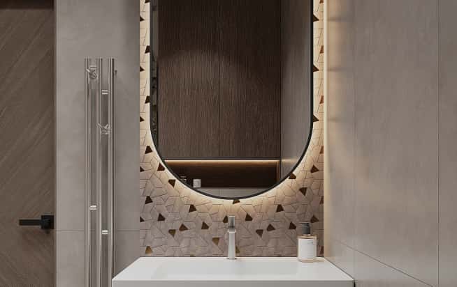 Дизайн и ремонт квартиры в ЖК iLove в стиле современный. Душевая