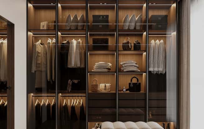 Дизайн и ремонт квартиры в ЖК iLove в стиле современный. Гардеробная