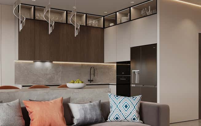 Дизайн и ремонт квартиры в ЖК iLove в стиле современный. Кухня-гостиная, фото 6