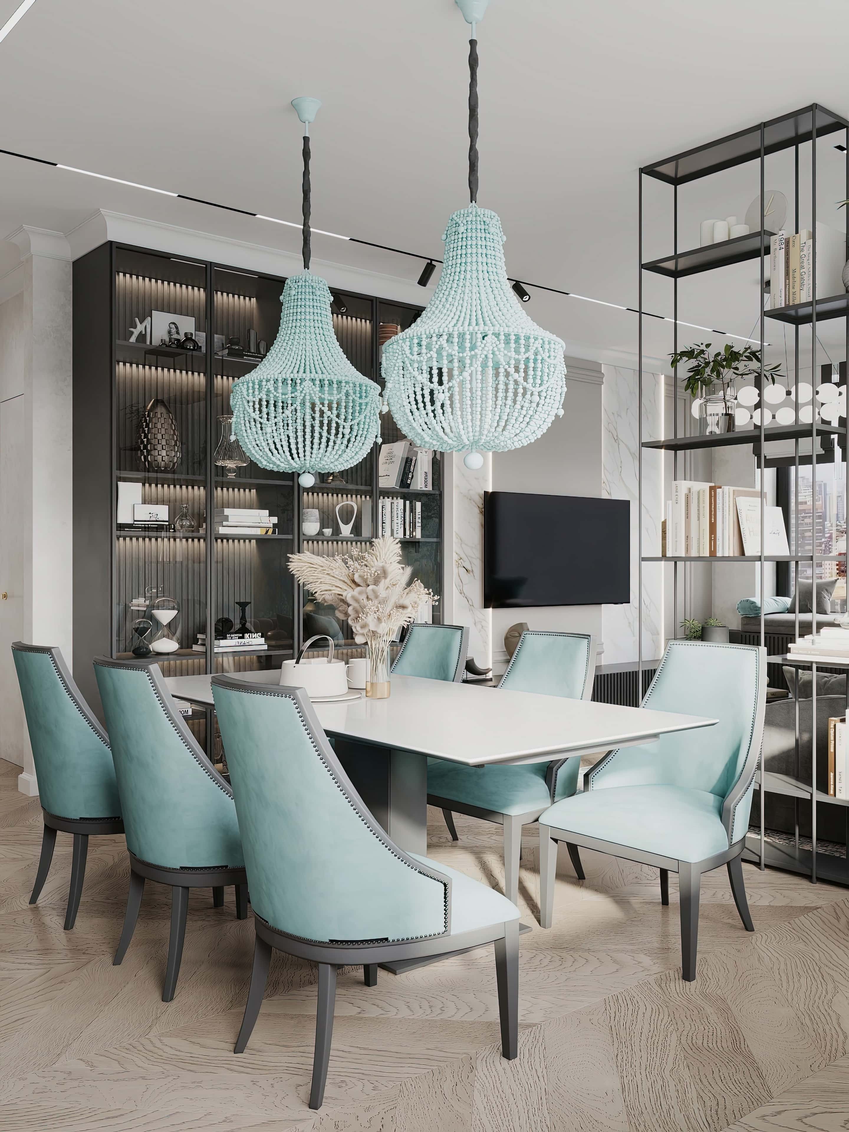 Оформление интерьера кухни-гостиной. Фото № 81380.