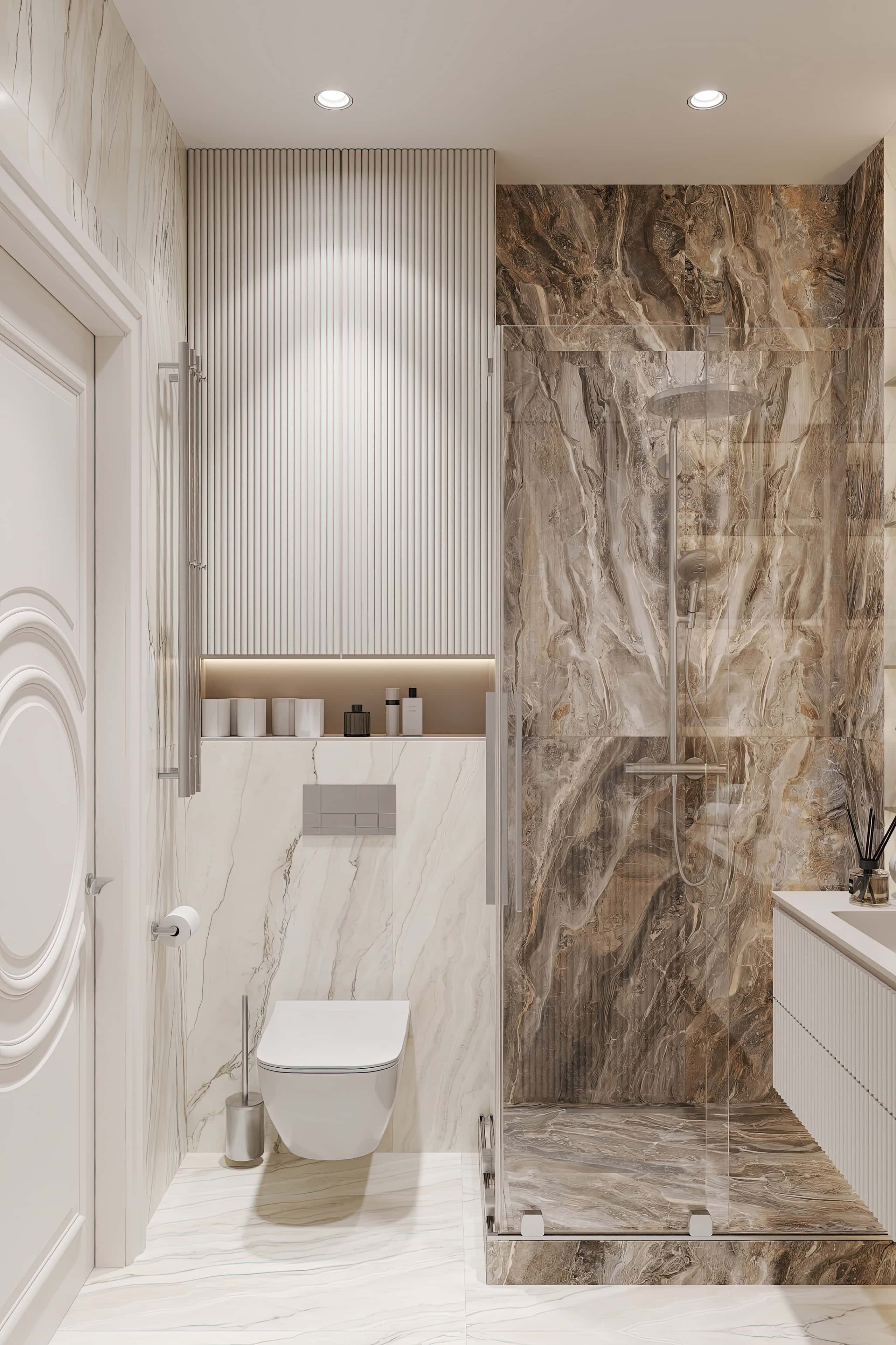 Оформление интерьера санузла. Фото № 81350.