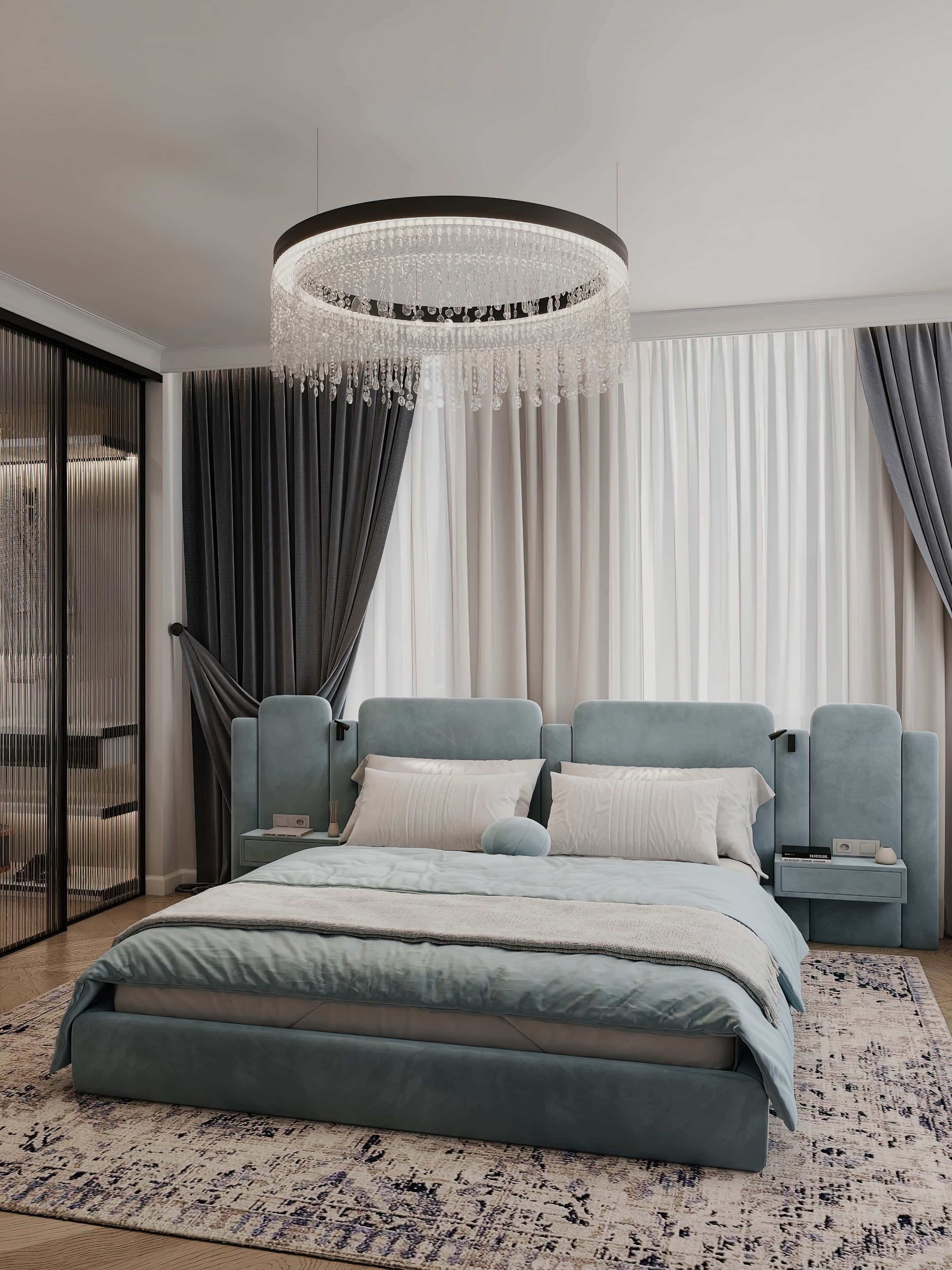 Оформление интерьера спальни. Фото № 81356.