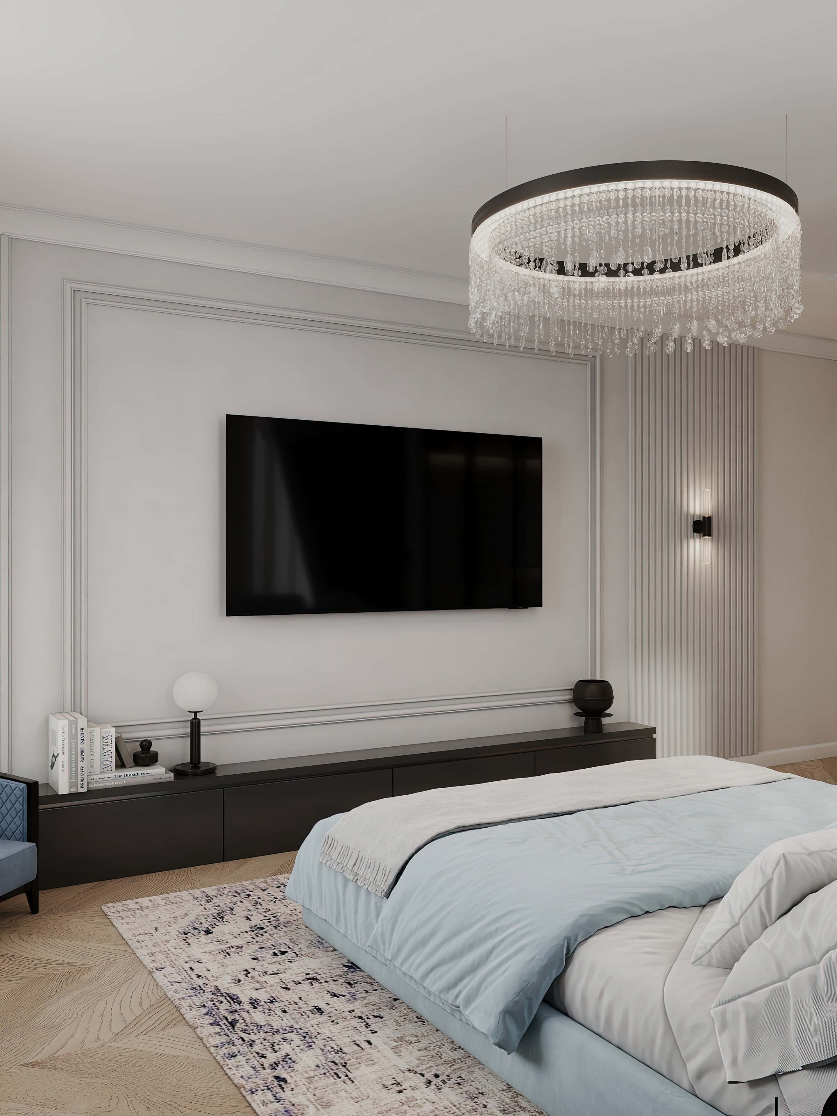 Оформление интерьера спальни. Фото № 81360.