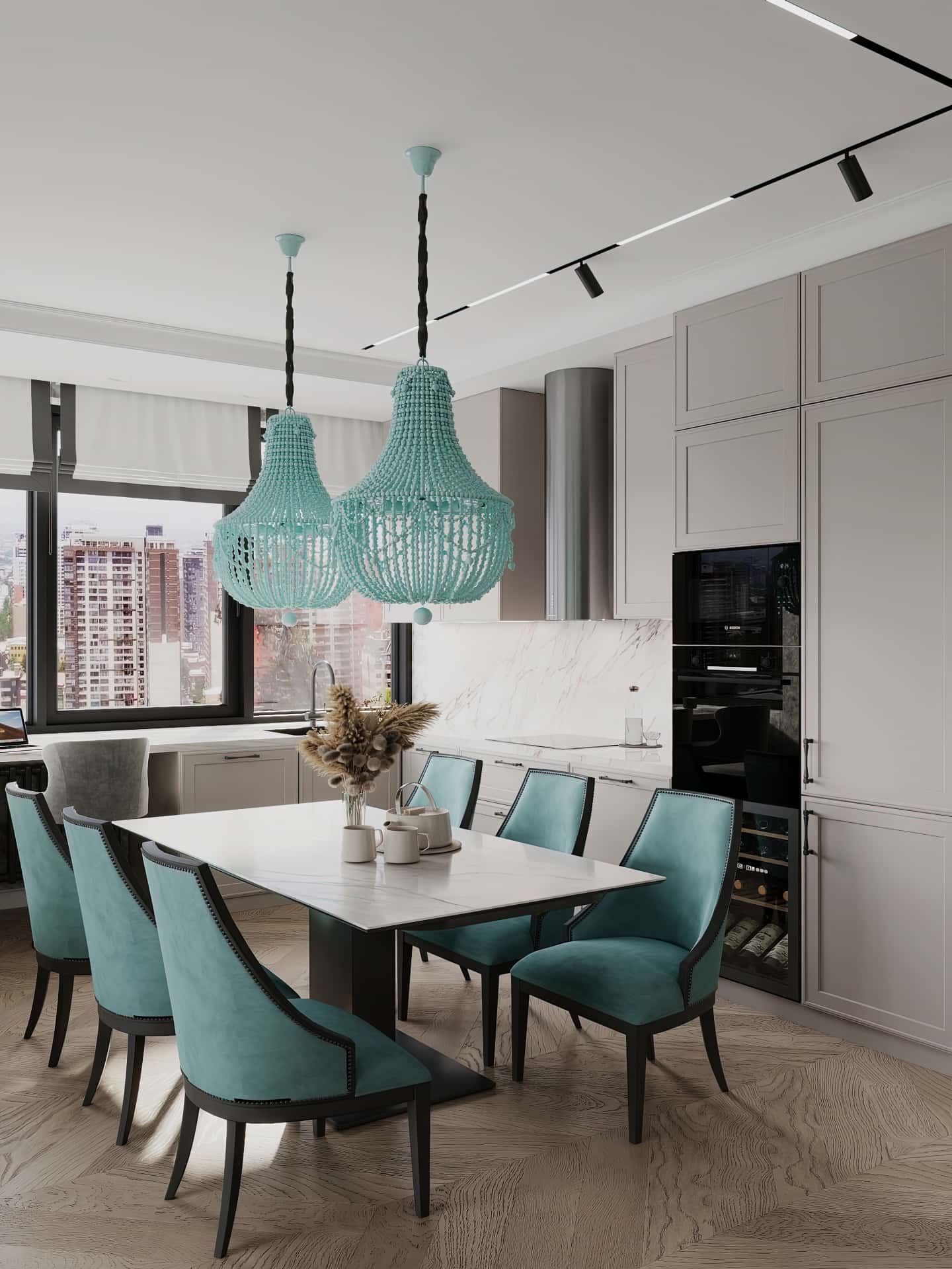 Дизайн и ремонт квартиры в ЖК Хэдлайнер — Диалог поколений, 93 м2. Кухня-гостиная, фото 10