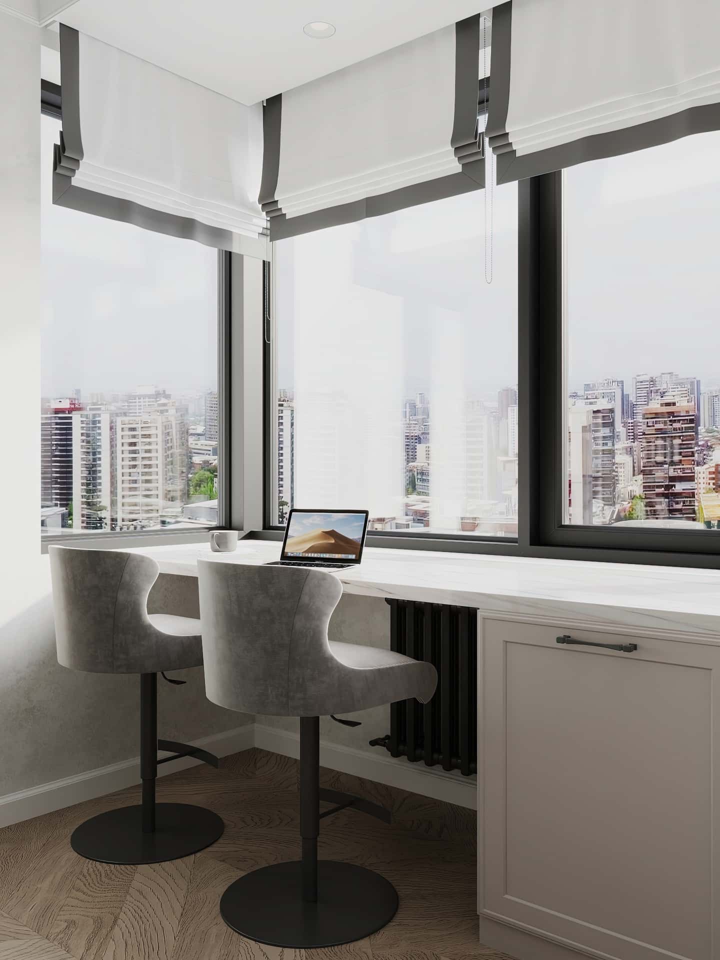 Дизайн и ремонт квартиры в ЖК Хэдлайнер — Диалог поколений, 93 м2. Кухня-гостиная, фото 14