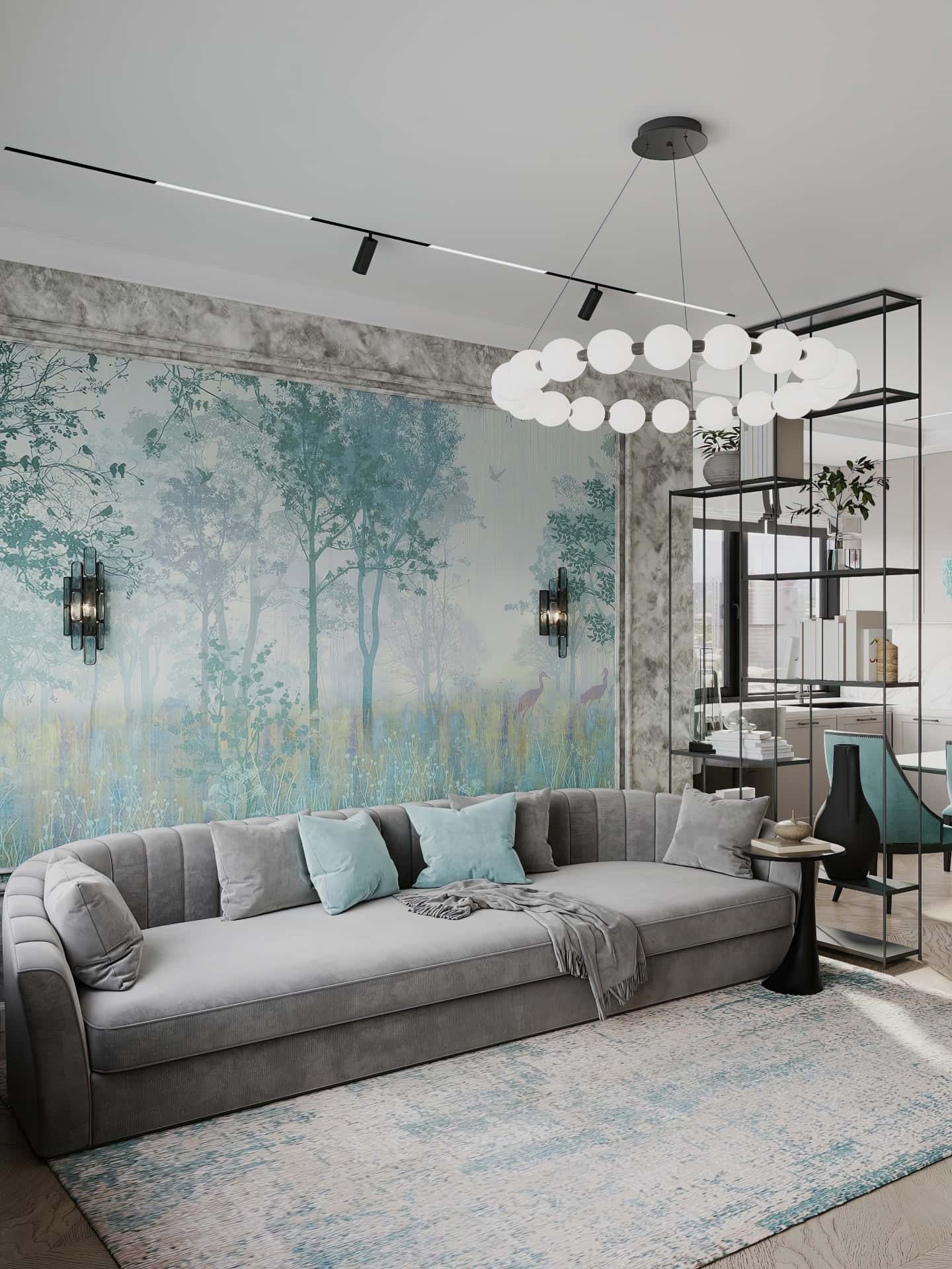 Дизайн и ремонт квартиры в ЖК Хэдлайнер — Диалог поколений, 93 м2. Кухня-гостиная, фото 2