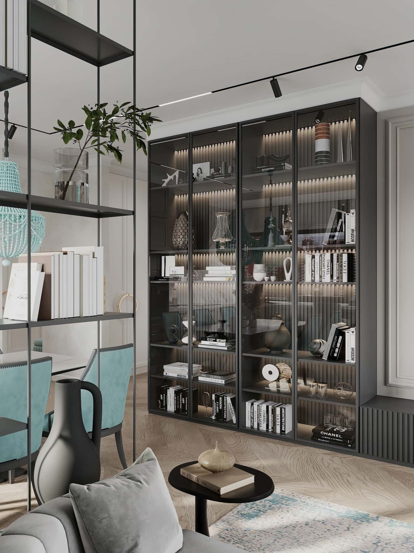 Дизайн и ремонт квартиры в ЖК Хэдлайнер — Диалог поколений, 93 м2. Кухня-гостиная, фото 3