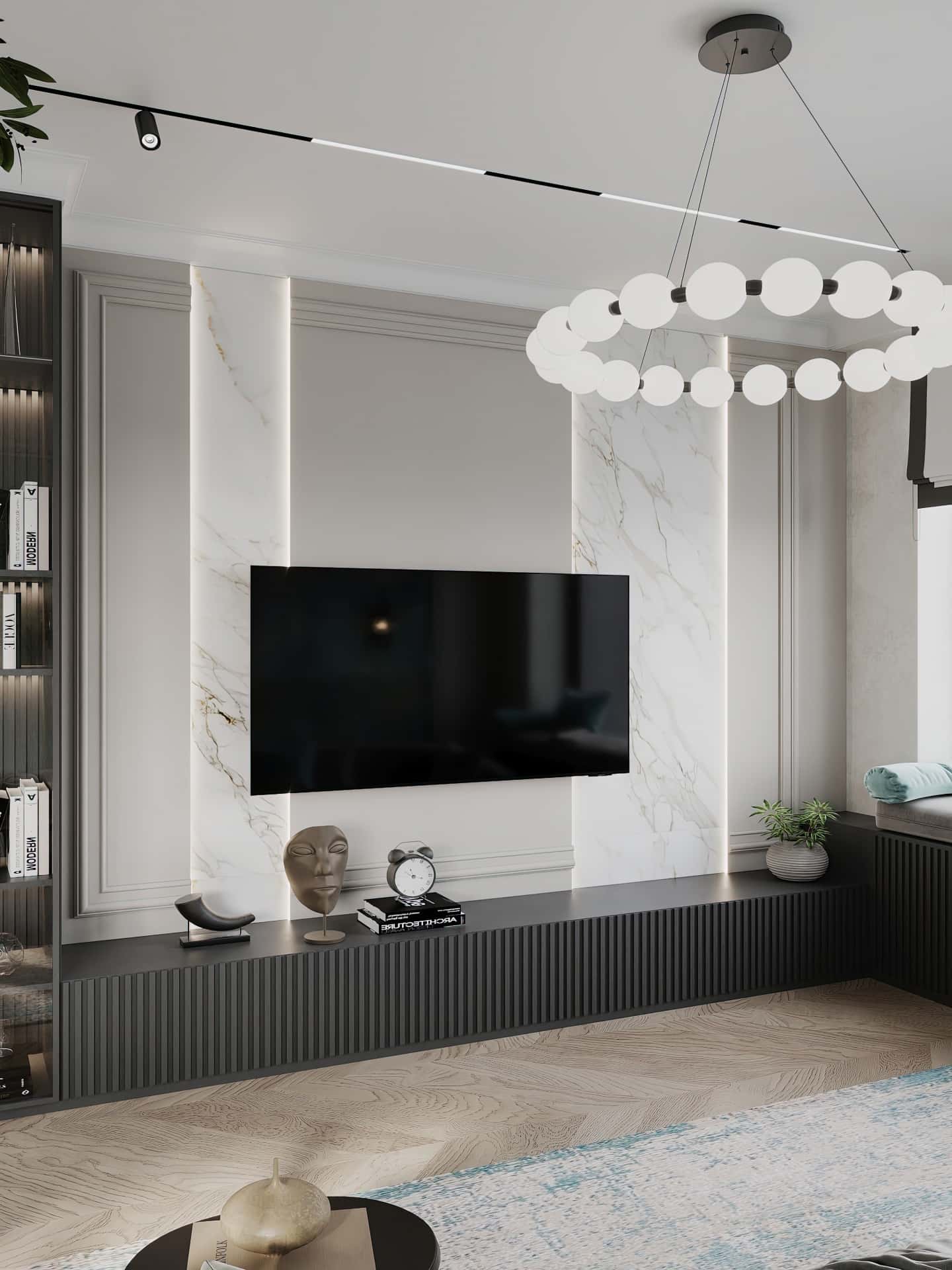 Дизайн и ремонт квартиры в ЖК Хэдлайнер — Диалог поколений, 93 м2. Кухня-гостиная, фото 4