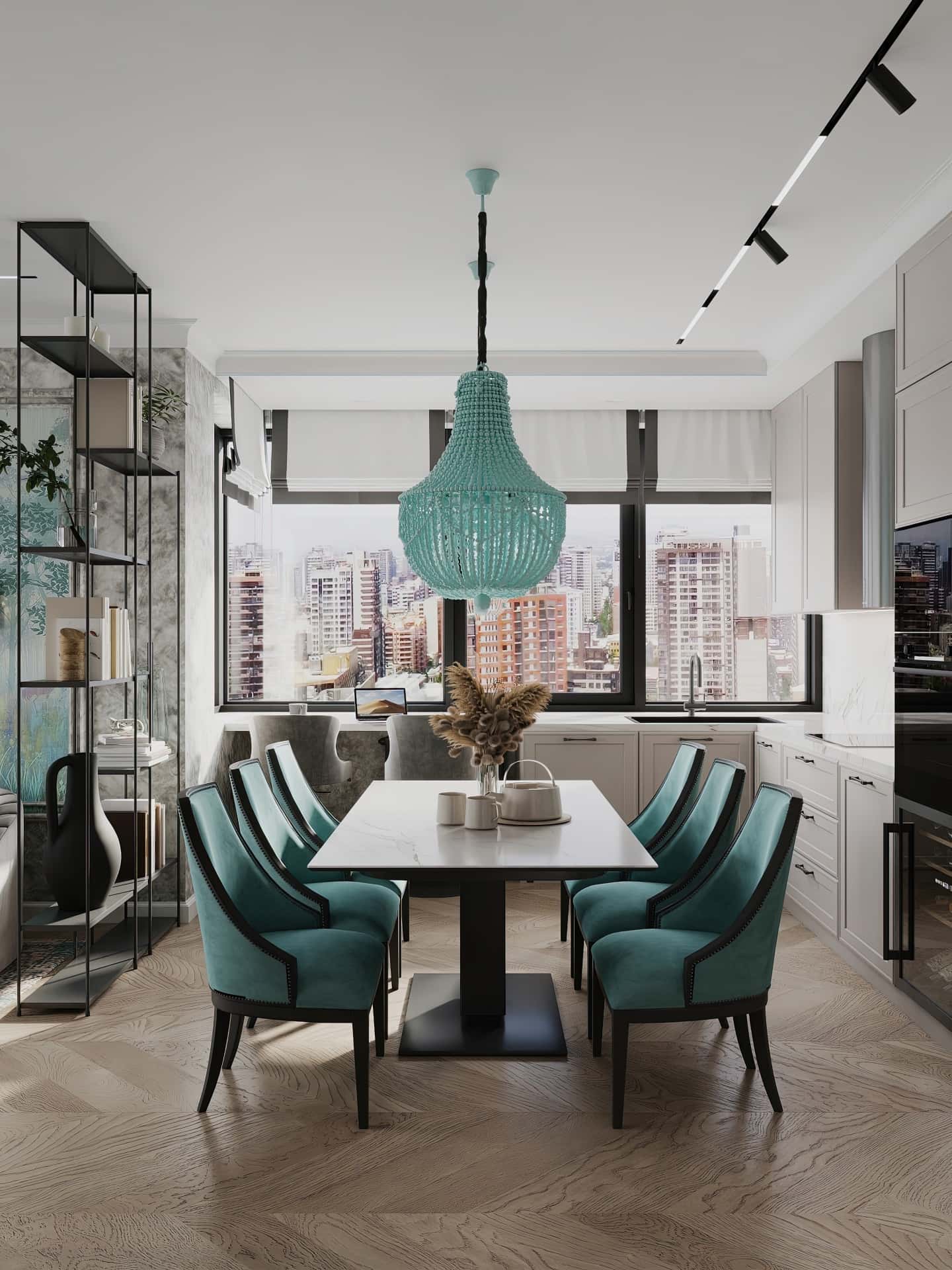 Дизайн и ремонт квартиры в ЖК Хэдлайнер — Диалог поколений, 93 м2. Кухня-гостиная, фото 9