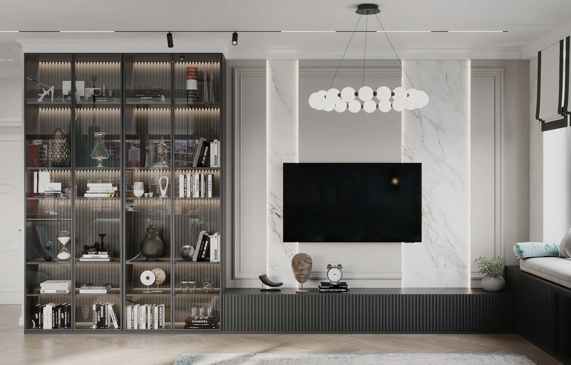 Дизайн и ремонт квартиры в ЖК Хэдлайнер — Диалог поколений, 93 м2. Кухня-гостиная