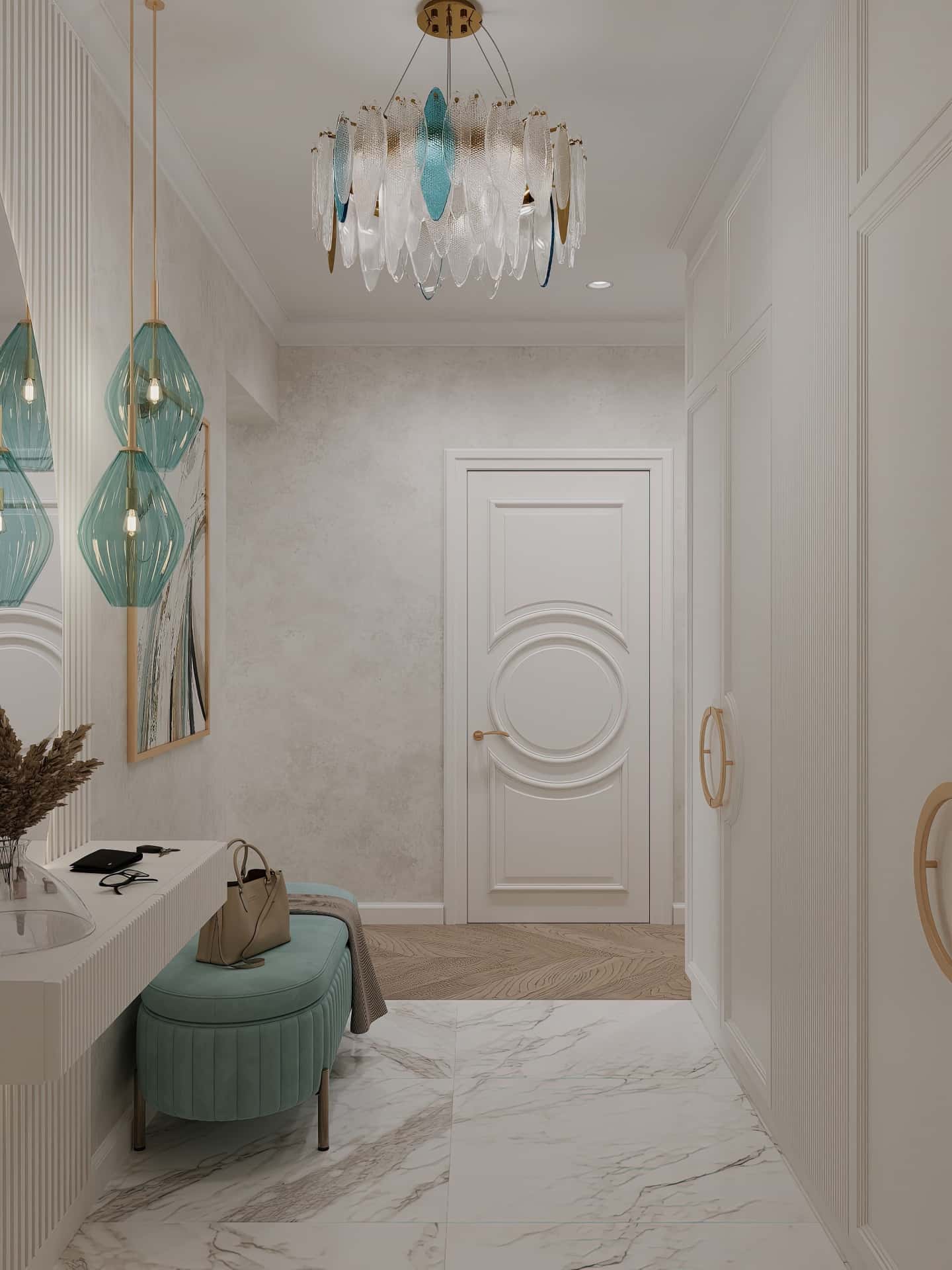 Дизайн и ремонт квартиры в ЖК Хэдлайнер — Диалог поколений, 93 м2. Прихожая, фото 1