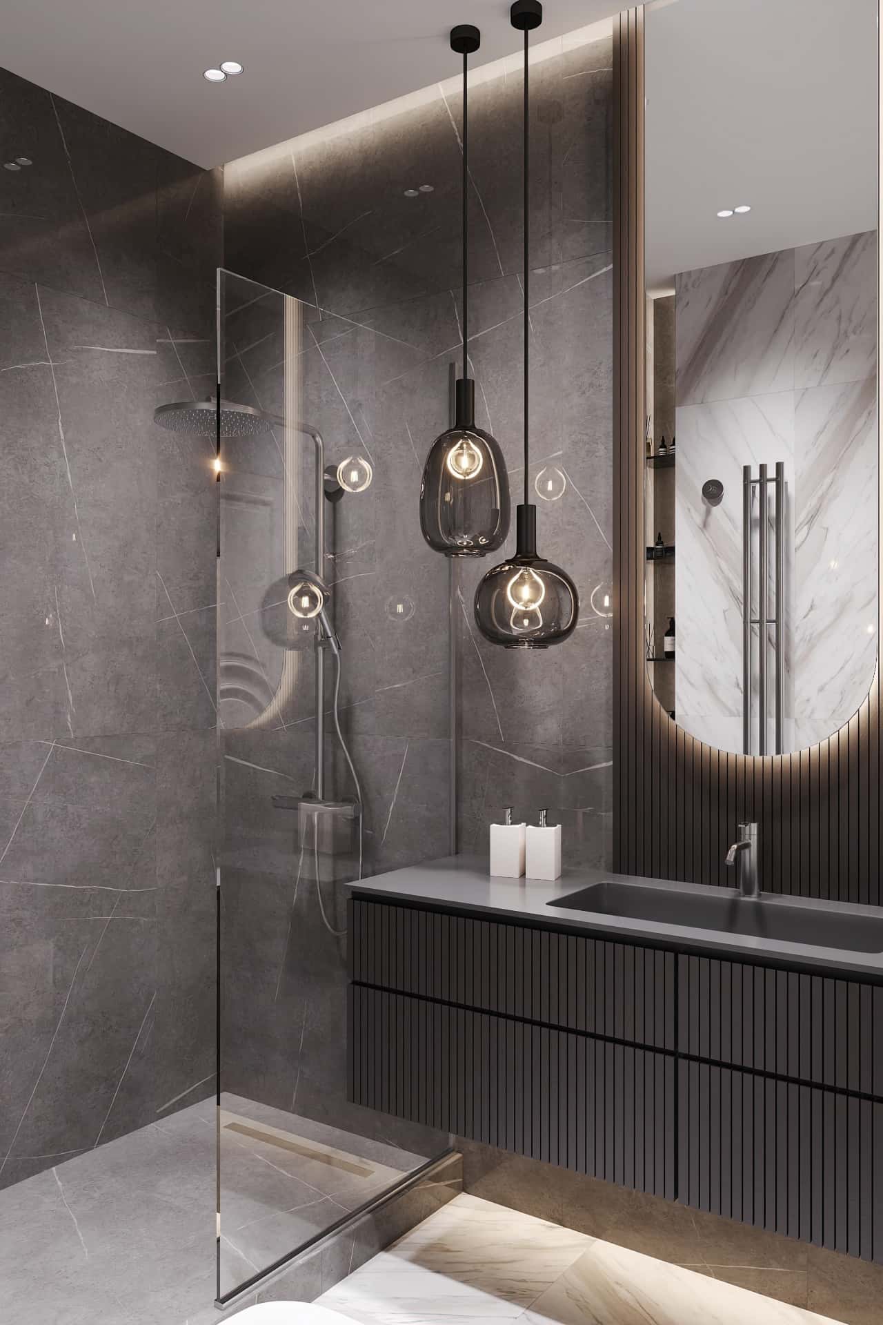 Дизайн и ремонт квартиры в ЖК Хэдлайнер — Диалог поколений, 93 м2. Санузел 2, фото 3