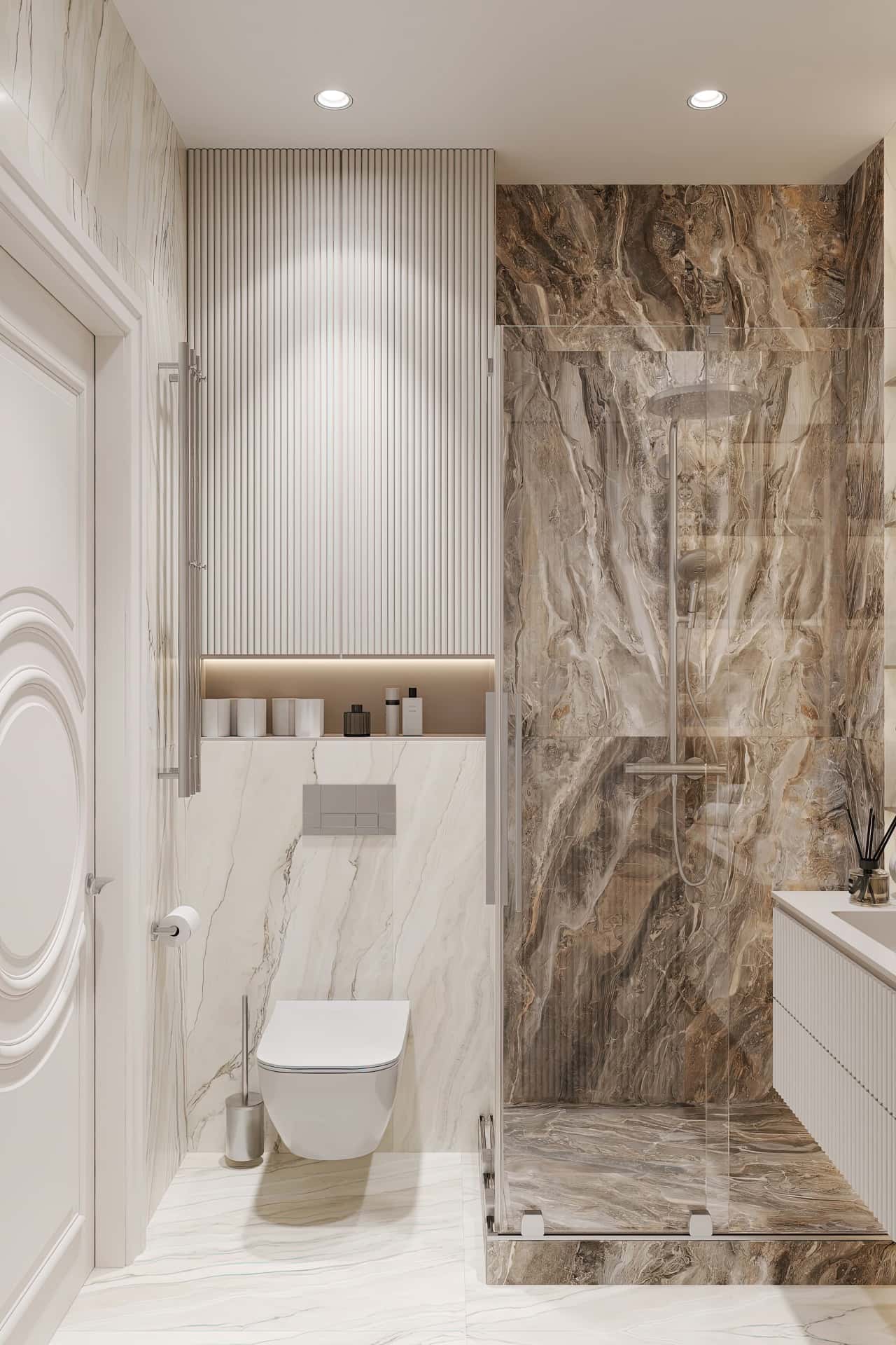 Дизайн и ремонт квартиры в ЖК Хэдлайнер — Диалог поколений, 93 м2. Санузел, фото 3