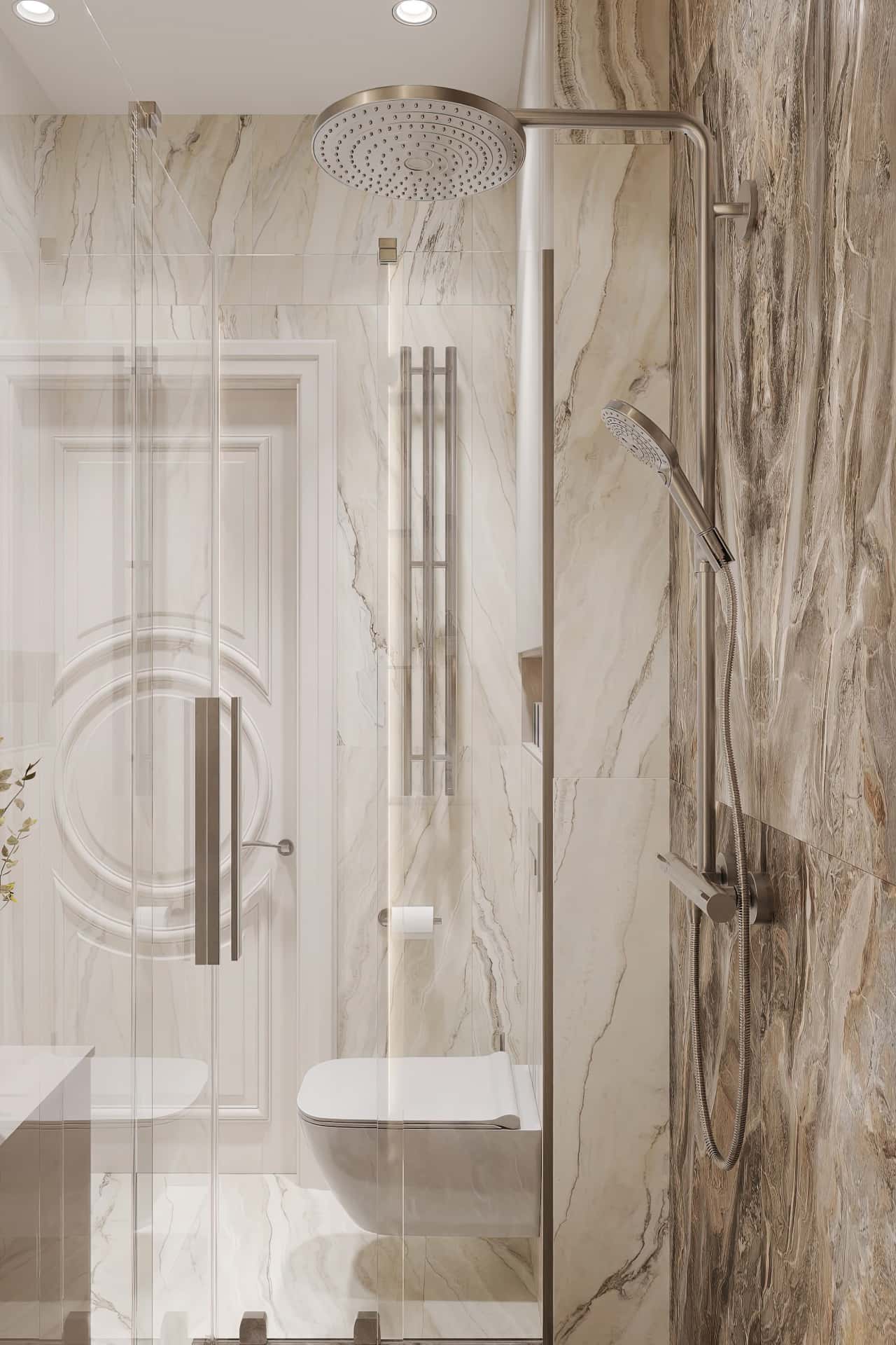 Дизайн и ремонт квартиры в ЖК Хэдлайнер — Диалог поколений, 93 м2. Санузел, фото 5