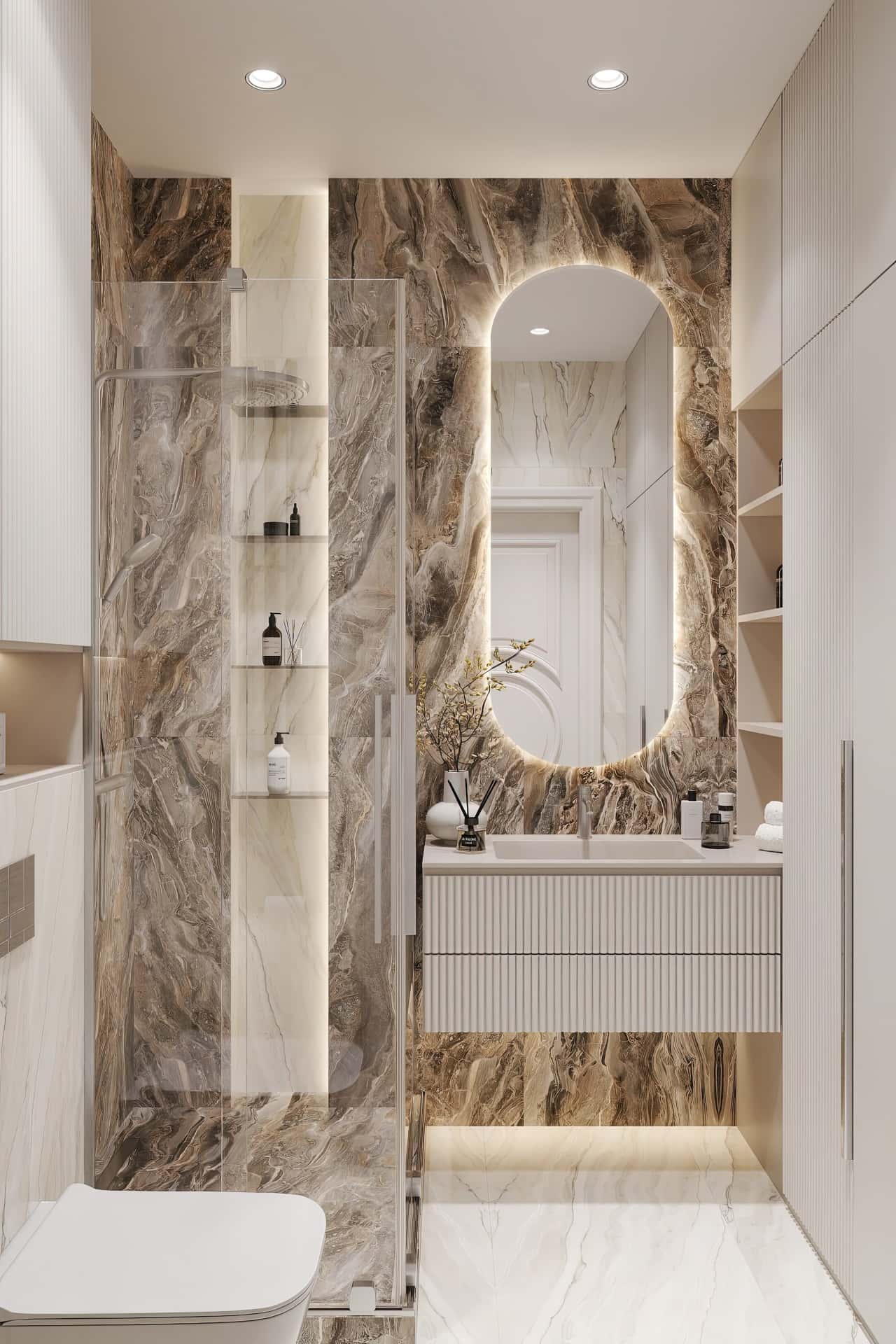 Дизайн и ремонт квартиры в ЖК Хэдлайнер — Диалог поколений, 93 м2. Санузел