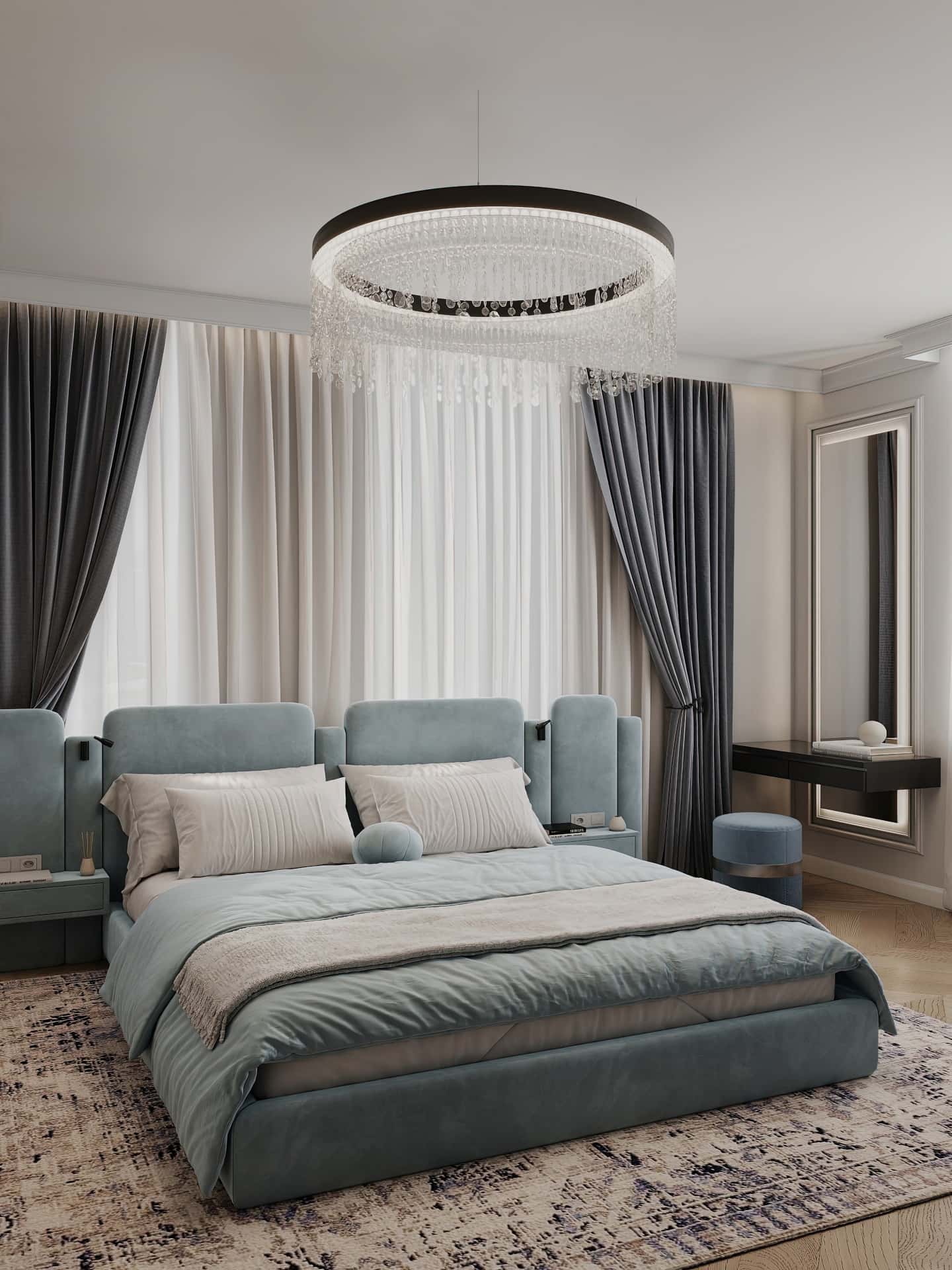 Дизайн и ремонт квартиры в ЖК Хэдлайнер — Диалог поколений, 93 м2. Спальня, фото 2