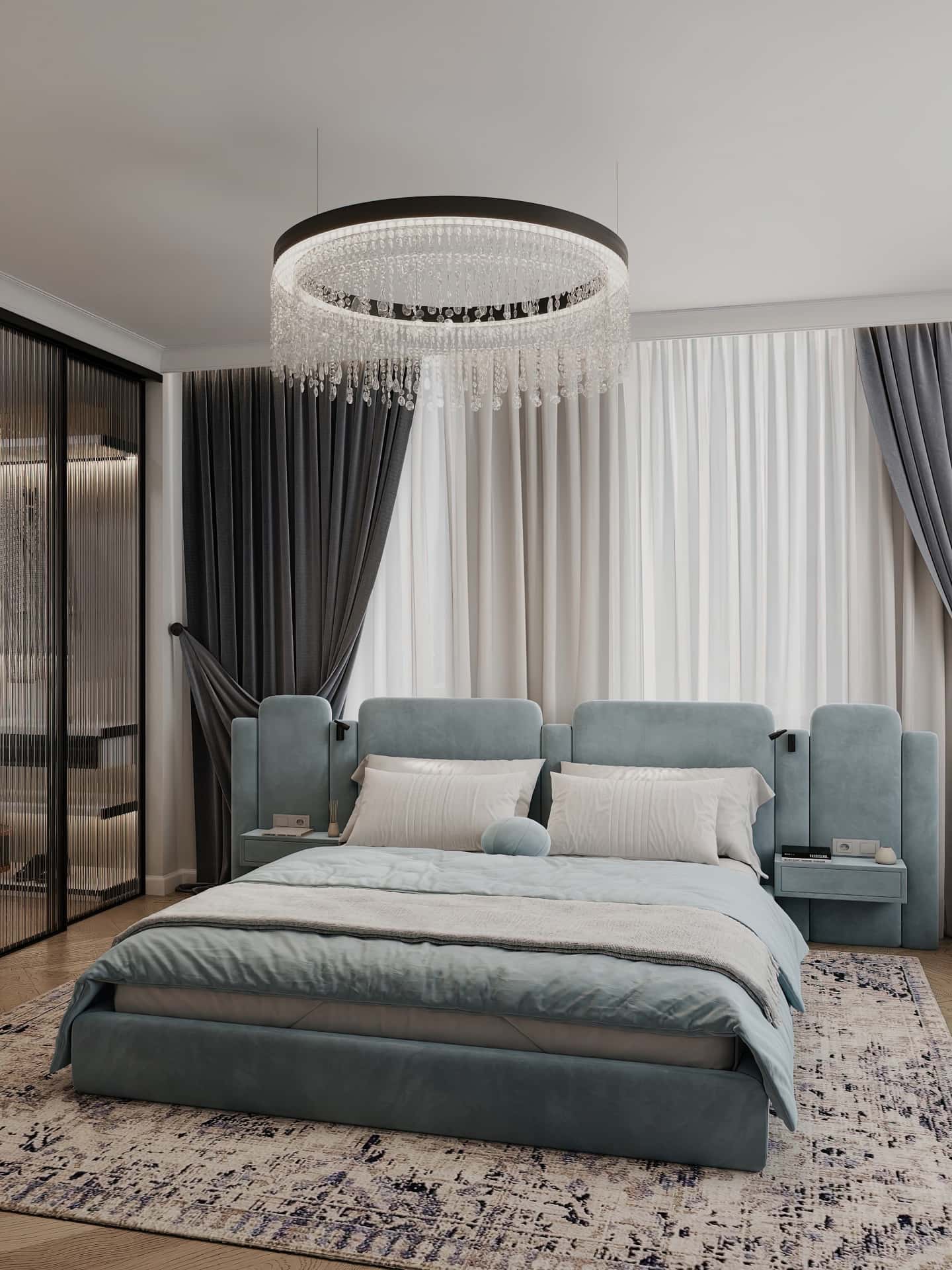 Дизайн и ремонт квартиры в ЖК Хэдлайнер — Диалог поколений, 93 м2. Спальня, фото 3