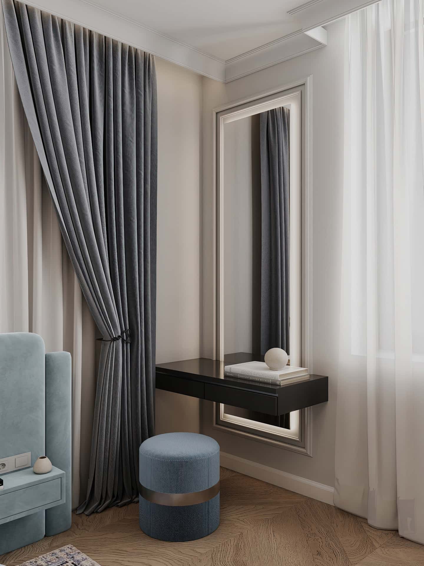 Дизайн и ремонт квартиры в ЖК Хэдлайнер — Диалог поколений, 93 м2. Спальня, фото 7