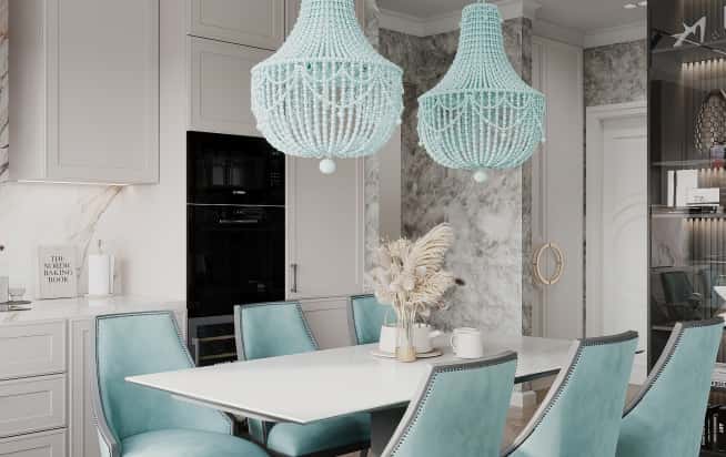 Дизайн и ремонт квартиры в ЖК Хэдлайнер в стиле современная классика. Кухня-гостиная, фото 11