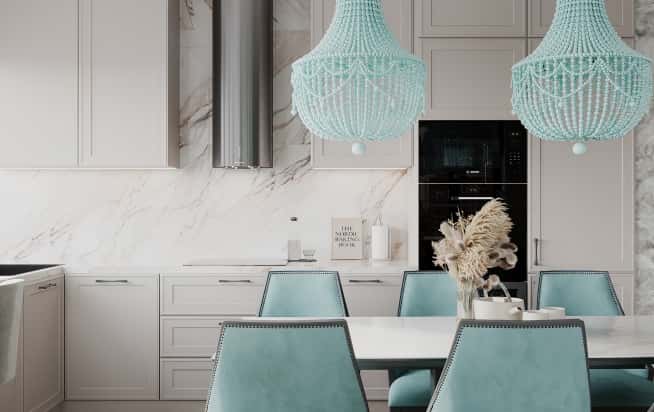 Дизайн и ремонт квартиры в ЖК Хэдлайнер в стиле современная классика. Кухня-гостиная, фото 12