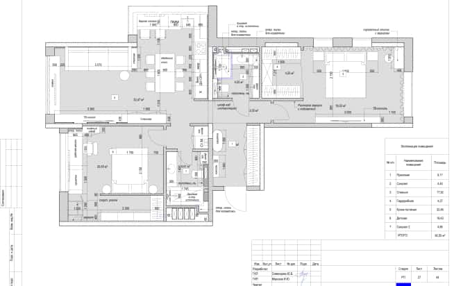 Дизайн и ремонт квартиры в ЖК Хэдлайнер в стиле современная классика. Планировка