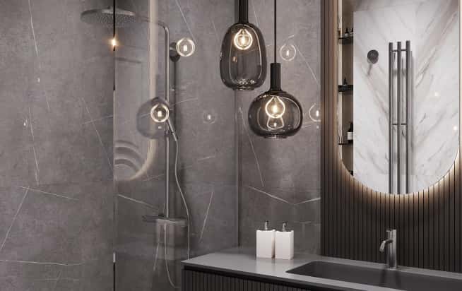 Дизайн и ремонт квартиры в ЖК Хэдлайнер в стиле современная классика. Санузел 2, фото 3