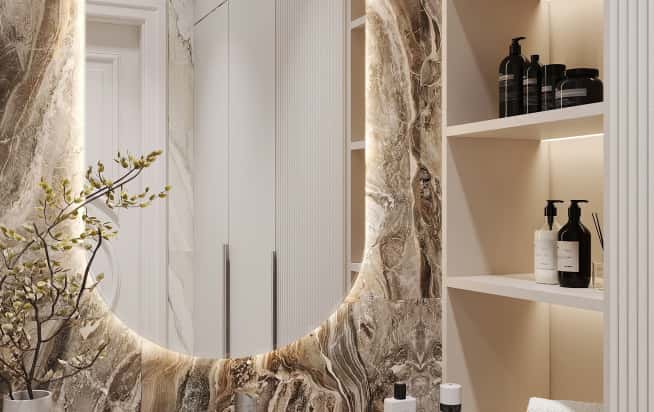 Дизайн и ремонт квартиры в ЖК Хэдлайнер в стиле современная классика. Санузел, фото 4