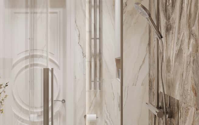 Дизайн и ремонт квартиры в ЖК Хэдлайнер в стиле современная классика. Санузел, фото 5