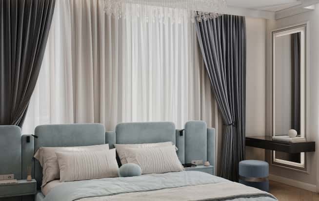 Дизайн и ремонт квартиры в ЖК Хэдлайнер в стиле современная классика. Спальня, фото 2