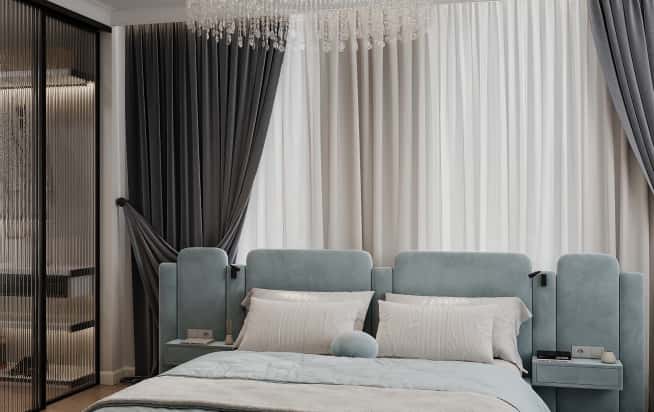 Дизайн и ремонт квартиры в ЖК Хэдлайнер в стиле современная классика. Спальня, фото 3
